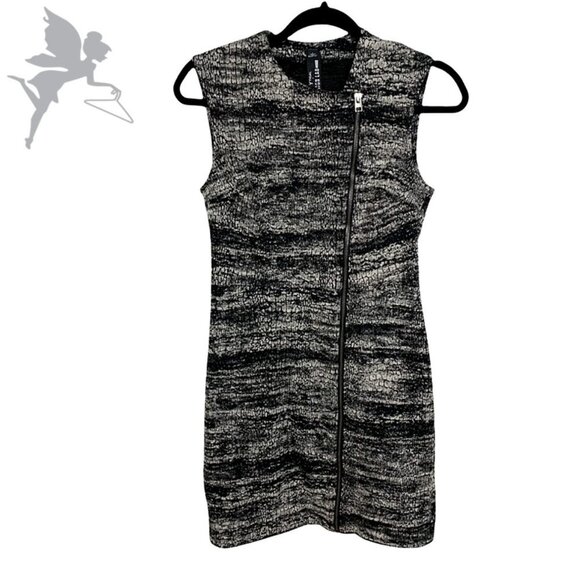 YIGAL X DESIGN LAB Y2K Style Asymmetrical Zip front sheath dress - Picture 1 of 6